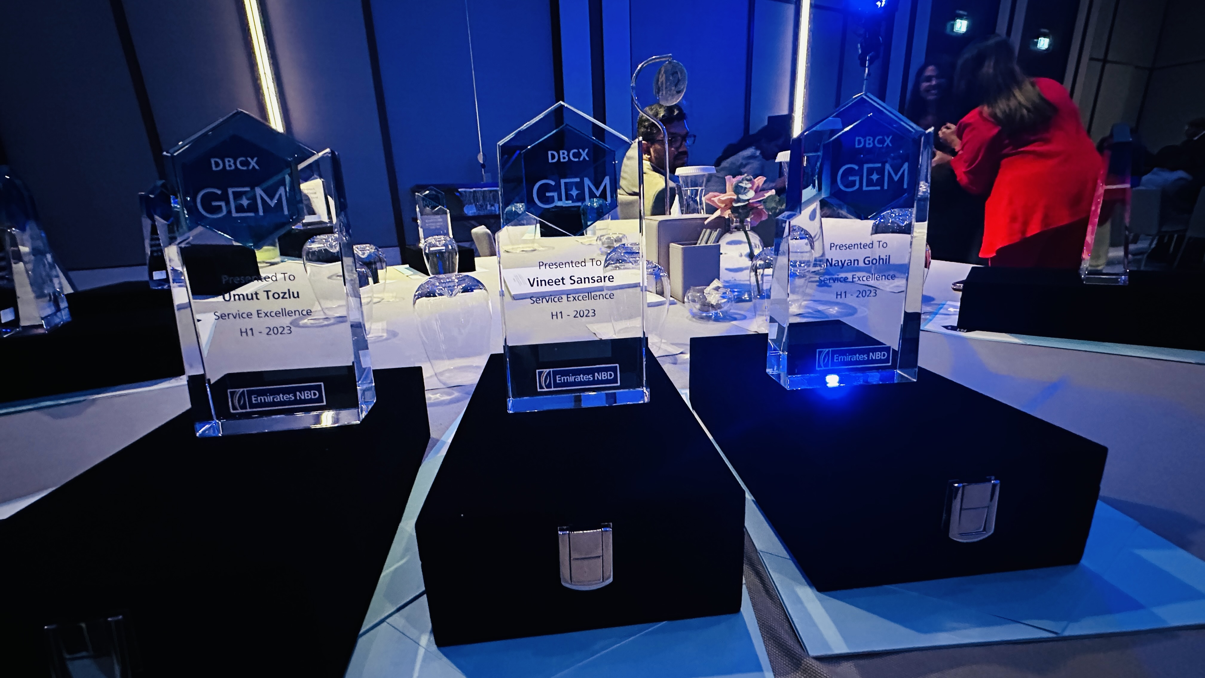 GEM Award trophies on display